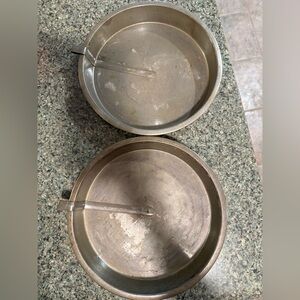 Stainless Steel Round aluminum cake pans.  Vintage